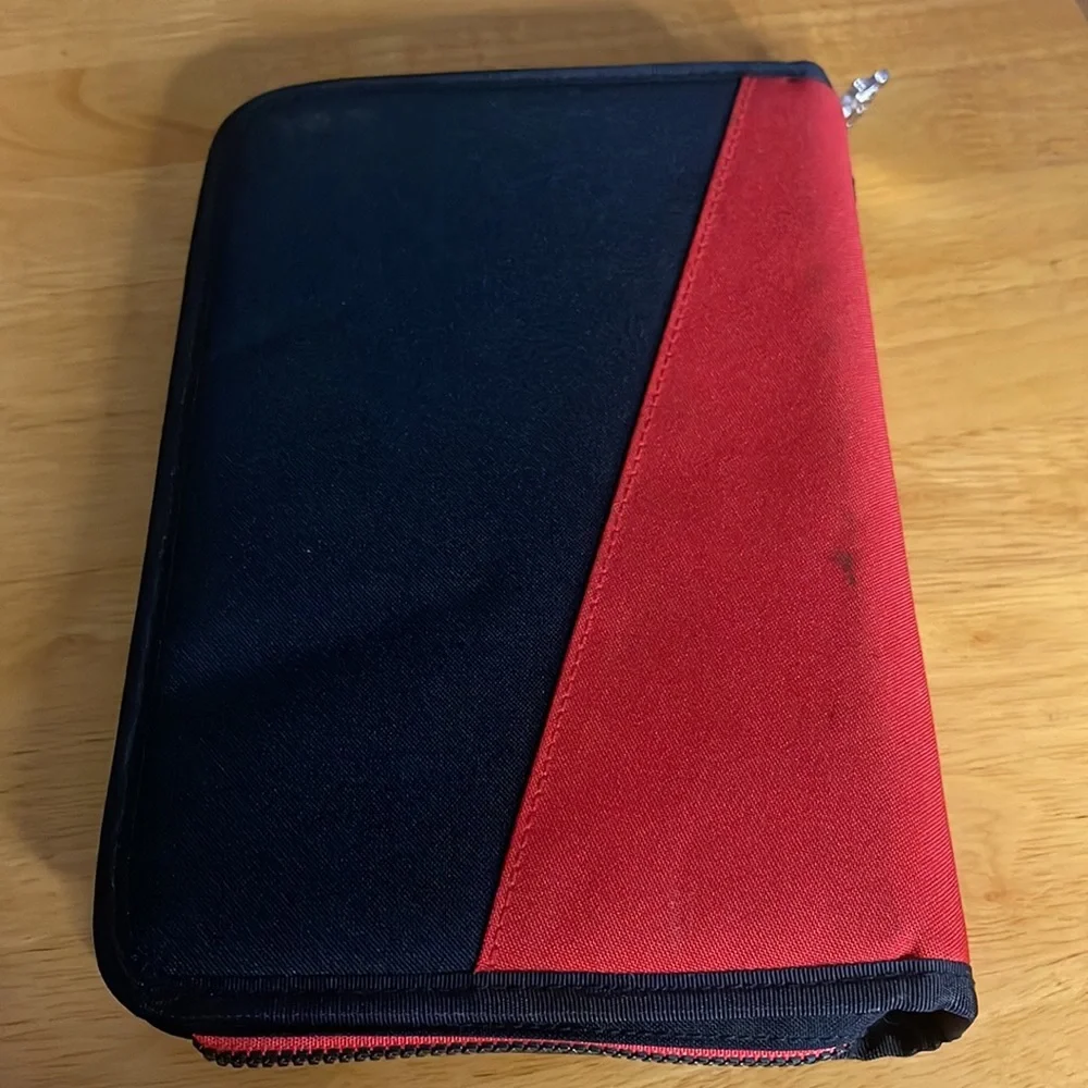 Vintage Starter Zip-Up Agenda Binder Address Book Planner Calendar Organizer